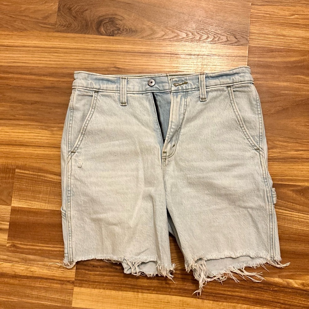 Abercrombie & Fitch Light Blue High Rise Denim Shorts